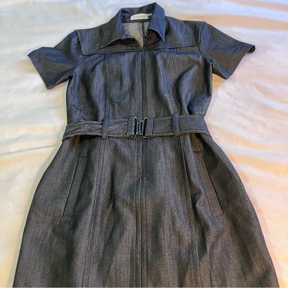 🩵2FOR$20 Calvin Klein Denim Shirt Dress - Picture 2 of 9